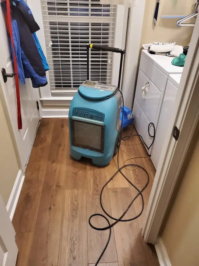 Commercial dehumidifier deployed for Flood Damage Cleanup in Garden City