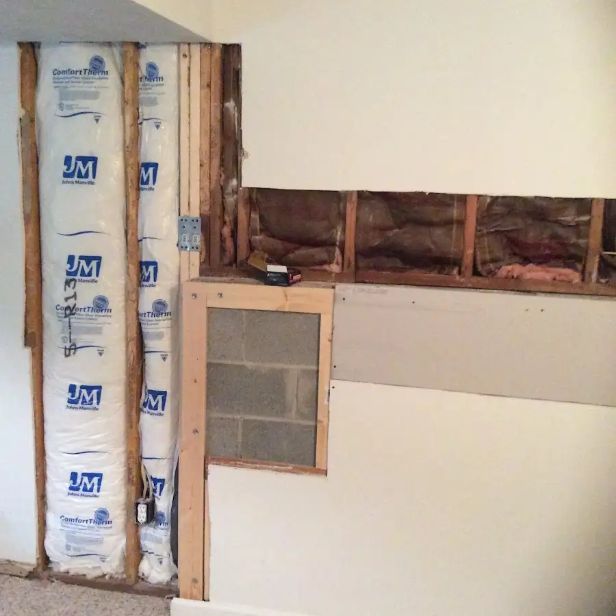 Wall insulation replacement during Contents Cleaning & Restoration in Garden City